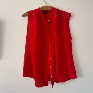 Banana Republic 100 percent silk top size medium vibrant red short sleeve